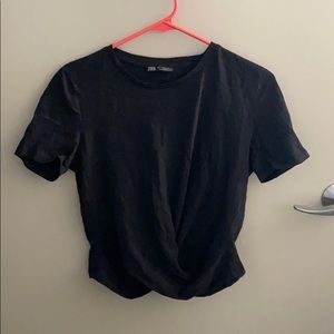 ZARA Black Cropped T-Shirt